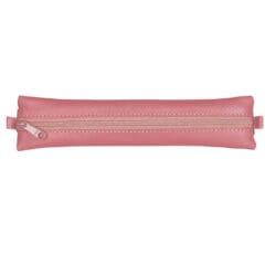Trousse Plate à Elastique Cuir Rose Antique