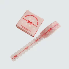 Masking Tape Dentelle à Noeuds Rouges