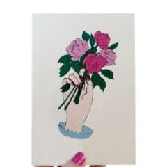 Carte Scintillante Victorian Hand & Roses