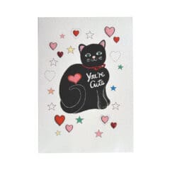 Carte Scintillante You Are Cute Cat
