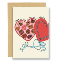 Carte L'Amour C'est Comme une Boîte de Chocolats