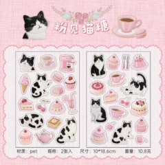 Stickers Chat Effet Broderie - Fraise