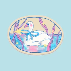 Sticker Dreamy Pastel Swan