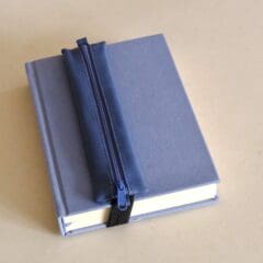 Trousse Plate à Elastique Cuir Bleu