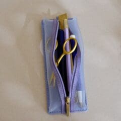 Trousse Plate Emily Bleu Gris