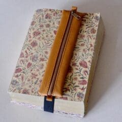 Trousse Plate à Elastique Cuir Camel