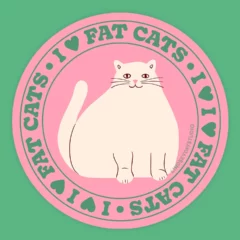 Sticker I Love Fat Cat