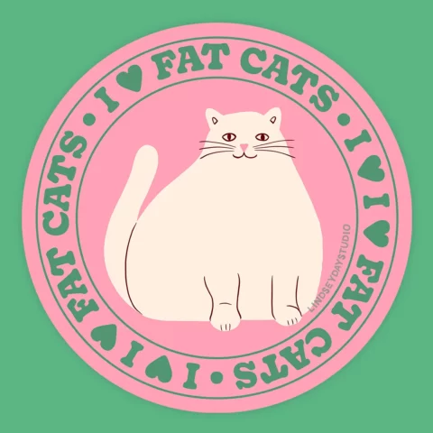 Sticker I Love Fat Cat