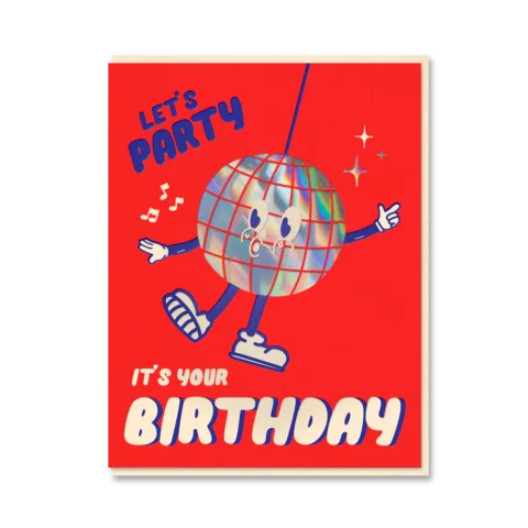 Carte d'Anniversaire Disco Party