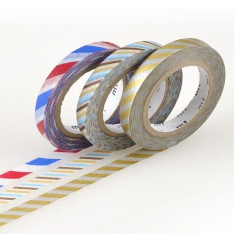 Trio de Masking Tape Slim Rayé