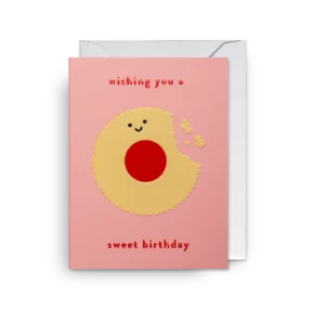 Mini Carte Anniversaire - Biscuit Coeur Confiture