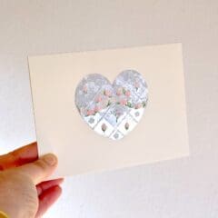 Carte Heart Silver Holographique