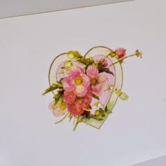 Carte Coeur de Fleurs Rose