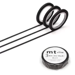Trio de Masking Tape Slim Noir Mat