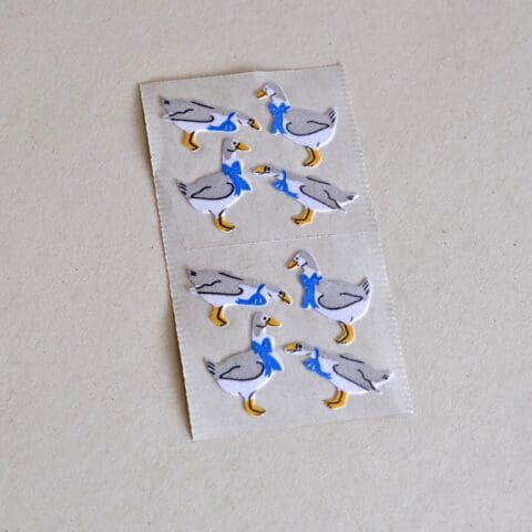 Stickers Oies Noeud Bleu Velours