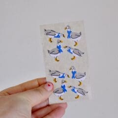 Stickers Oies Noeud Bleu Velours
