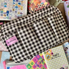 Journaling Pouch - Vichy Black & White