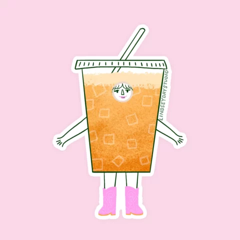 Iced Coffee Girlie Sticker