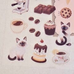 Stickers Chat Effet Broderie - Chocolat