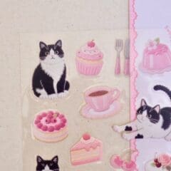 Stickers Chat Effet Broderie - Fraise