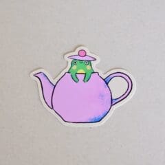 Sticker Frog in a Teapot