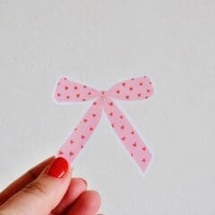 Sticker Noeud Rose & Mini Coeurs