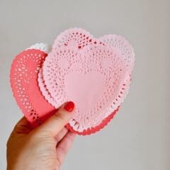 Etiquettes Coeur Napperon en Papier