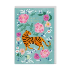 Carte d'Anniversaire - Tiger Bloom
