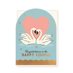 Carte Happy Couple Cygnes
