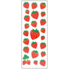 Stickers Grandes Fraises Glitter Doré