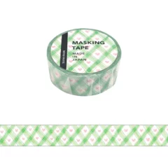Masking Tape Pink Heart Green Check