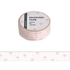 Masking Tape Bow Pink Check