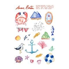 Planche de Stickers Amour Breton - La Mer