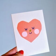 Mini Carte Coeur au Nez Doré