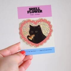 Glitter Sticker Pizza Cat