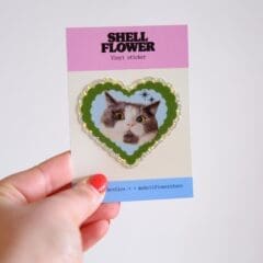 Glitter Sticker Heart Cat