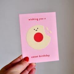 Mini Carte Anniversaire - Biscuit Coeur Confiture