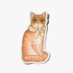 Sticker Pailleté Chat Soleil