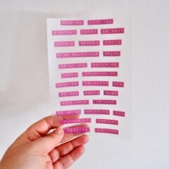 Planche de Stickers - Label Words