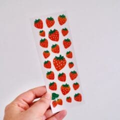 Stickers Grandes Fraises Glitter Doré