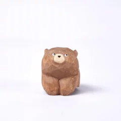 Figurines d'Animaux En Bois - L'Ours Brun