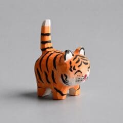 Figurine Japonaise en Bois - Le Tigre Malicieux