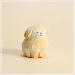 Figurines d'Animaux En Bois - Petit Chien Assis