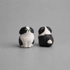 Figurine Japonaise en Bois - Le Border Collie