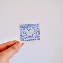 Stickers à l'unité  - Timbre Oiseaux Bleu